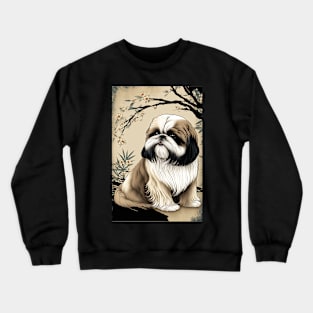 Super Cute Shih Tzu Portrait - Japanese style Crewneck Sweatshirt